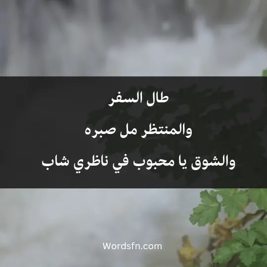 طال السفر والمنتظر مل صبره والشوق يا محبوب في ناظري شاب
