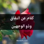 كلام عن النفاق وذو الوجهين