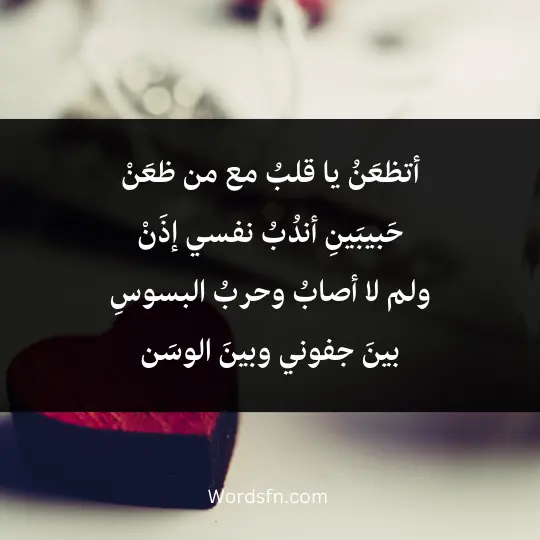 أتظعَنُ يا قلبُ مع من ظعَنْ حَبيبَينِ أندُبُ نفسي إذَنْ