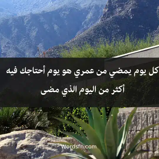 كل يوم يمضي من عمري هو يوم أحتاجك فيه أكثر من اليوم الذي مضى