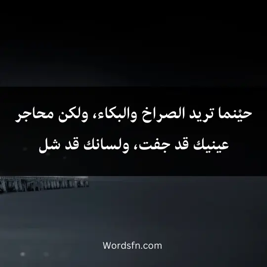 Thoughts phrases about harsh life 3 - فن العبارات حيْنما تريد الصراخ والبكاء، ولكن محاجر عينيك قد جفت، ولسانك قد شل