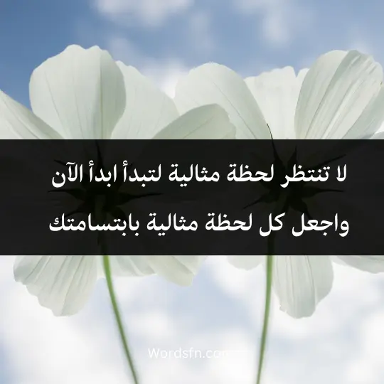 Touching words about life2 - فن العبارات لا تنتظر لحظة مثالية لتبدأ، ابدأ الآن واجعل كل لحظة مثالية بابتسامتك