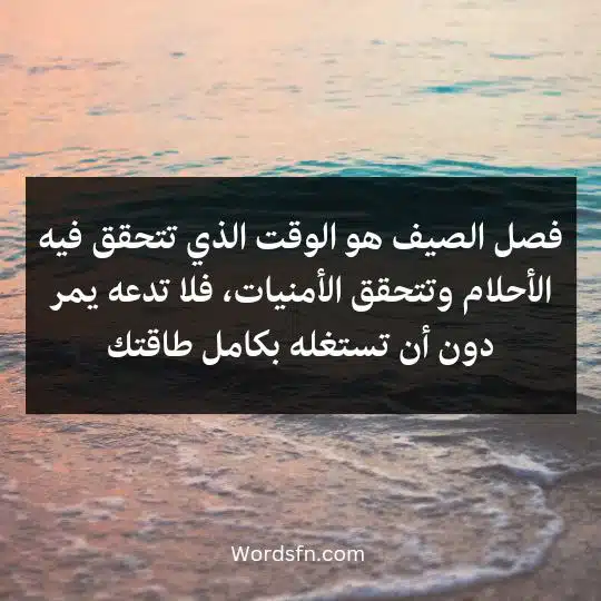 phrases-about-summer 1 - فن العبارات فصل الصيف هو الوقت الذي تتحقق فيه الأحلام وتتحقق الأمنيات، فلا تدعه يمر دون أن تستغله بكامل طاقتك