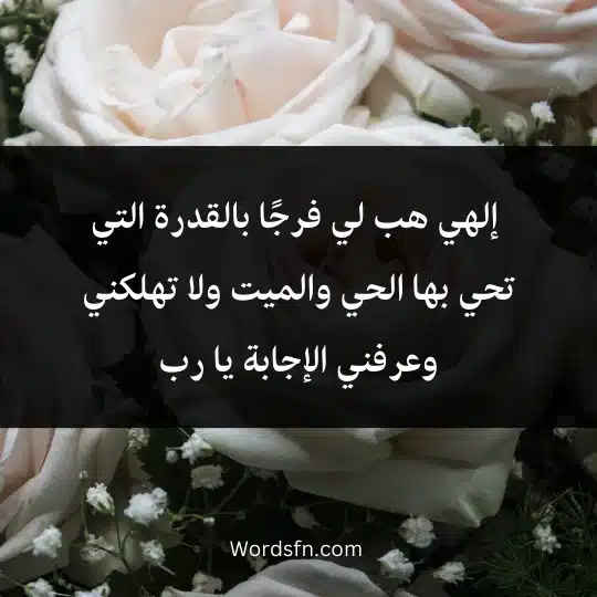  إلهي هب لي فرجًا بالقدرة التي تحي بها الحي والميت ولا تهلكني وعرفني الإجابة يا رب