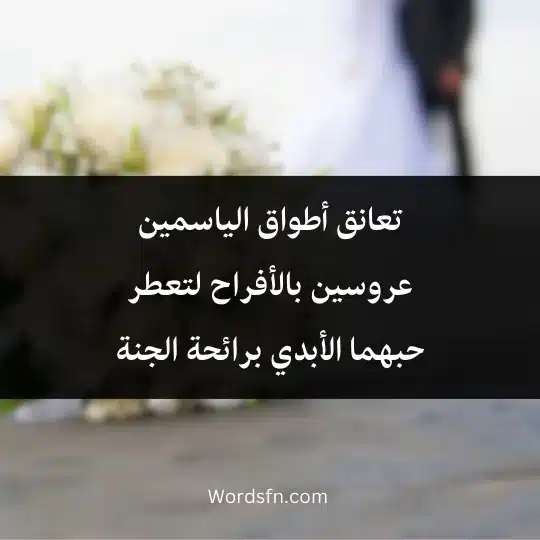 تعانق أطواق الياسمين عروسين بالأفراح لتعطر حبهما الأبدي برائحة الجنة