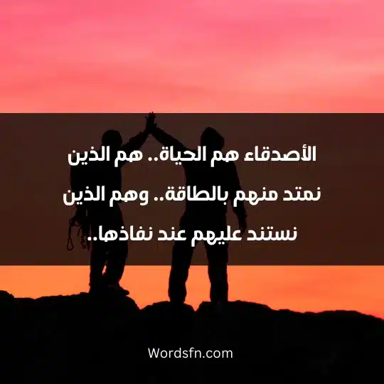 الأصدقاء هم الحياة.. هم الذين نمتد منهم بالطاقة.. وهم الذين نستند عليهم عند نفاذها..