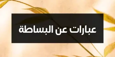 عبارات عن البساطة
