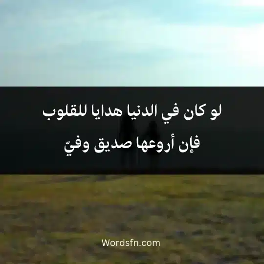 لو كان في الدنيا هدايا للقلوب فإن أروعها صديق وفيّ