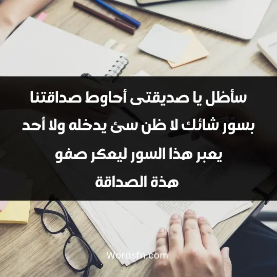 Phrases for girlfriend3 - فن العبارات سأظل يا صديقتى أحاوط صداقتنا بسور شائك لا ظن سئ يدخله ولا أحد يعبر هذا السور يريد أن يعكر صفو هذة الصداقة