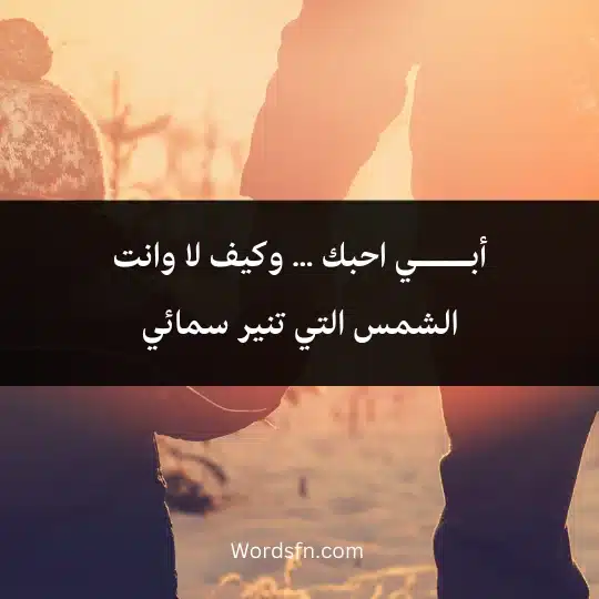 أبــــي احبك … وكيف لا وانت الشمس التي تنير سمائي