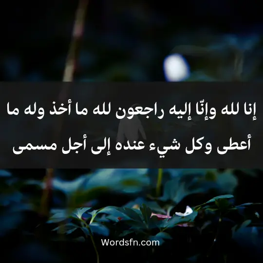 إنا لله وإنّا إليه راجعون، لله ما أخذ وله ما أعطى وكل شيء عنده إلى أجل مسمى