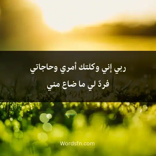 Prayers for someone who has lost something 2 - فن العبارات ربي إني وكلتك أمري وحاجاتي فردّ لي ما ضاع مني