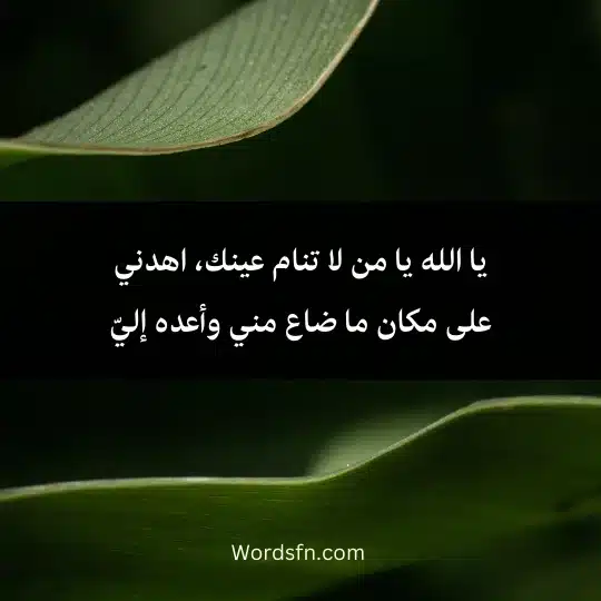 Prayers for someone who has lost something 3 - فن العبارات يا الله يا من لا تنام عينك، اهدني على مكان ما ضاع مني وأعده إليّ
