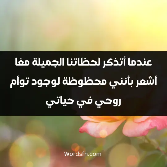 عندما أتذكر لحظاتنا الجميلة معًا، أشعر بأنني محظوظة لوجود توأم روحي في حياتي