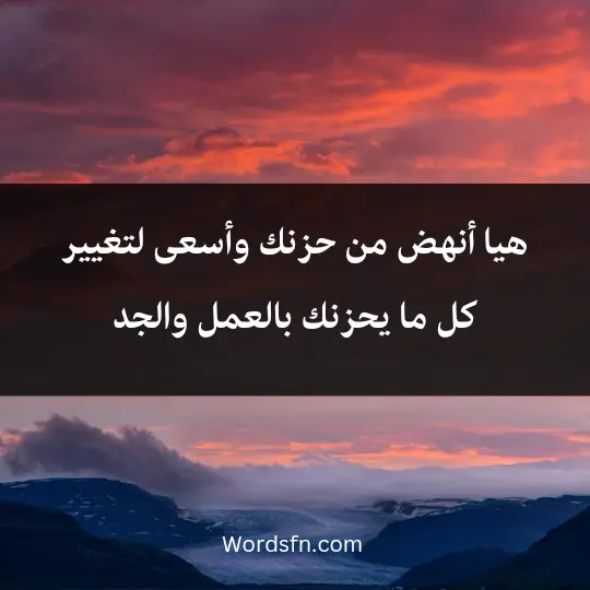 Talk about distress and anxiety1 - فن العبارات هيا أنهض من حزنك وأسعى لتغيير كل ما يحزنك بالعمل والجد.