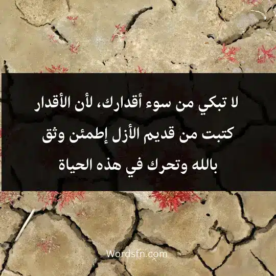 Talk about hard life 3 - فن العبارات لا تبكي من سوء أقدارك، لأن الأقدار كتبت من قديم الأزل إطمئن وثق بالله وتحرك في هذه الحياة