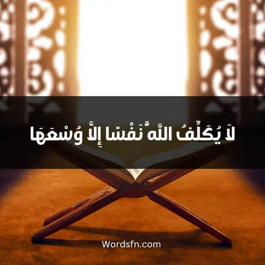 لَا يُكَلِّفُ اللَّهُ نَفْسًا إِلَّا وُسْعَهَا