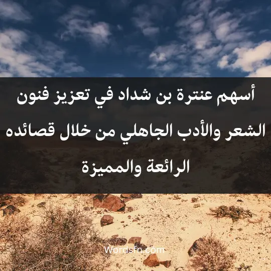 أسهم عنترة بن شداد في تعزيز فنون الشعر والأدب الجاهلي من خلال قصائده الرائعة والمميزة
