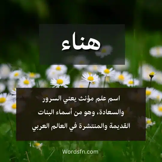 اسم علم مؤنث يعني السرور والسعادة، وهو من أسماء البنات القديمة والمنتشرة في العالم العربي