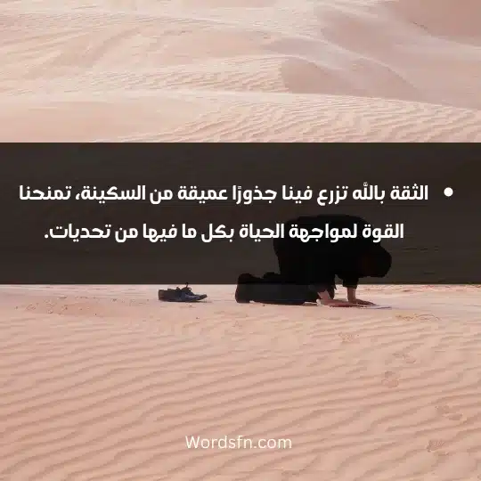 الثقة بالله تزرع فينا جذورًا عميقة من السكينة، تمنحنا القوة لمواجهة الحياة بكل ما فيها من تحديات.