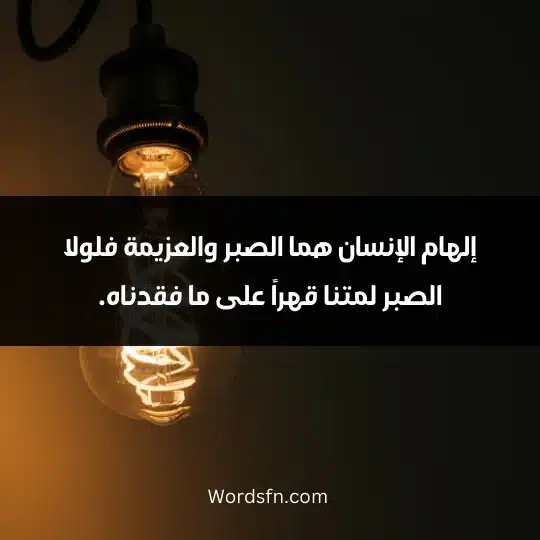 إلهام الإنسان هما الصبر والعزيمة فلولا الصبر لمتنا قهراً على ما فقدناه.