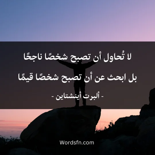 لا تُحاول أن تصبح شخصًا ناجحًا بل ابحث عن أن تصبح شخصًا قيمًا