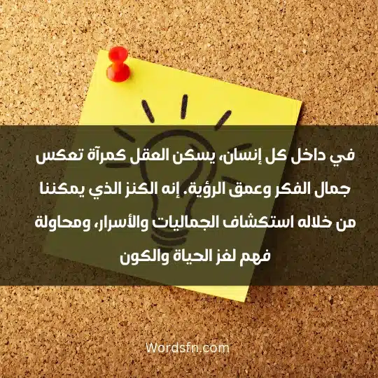 في داخل كل إنسان، يسكن العقل كمرآة تعكس جمال الفكر وعمق الرؤية. إنه الكنز الذي يمكننا من خلاله استكشاف الجماليات والأسرار، ومحاولة فهم لغز الحياة والكون