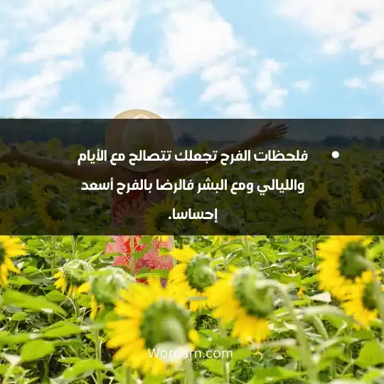 talk about happiness 3 - فن العبارات فلحظات الفرح تجعلك تتصالح مع الأيام والليالي ومع البشر فالرضا بالفرح أسعد إحساسا.