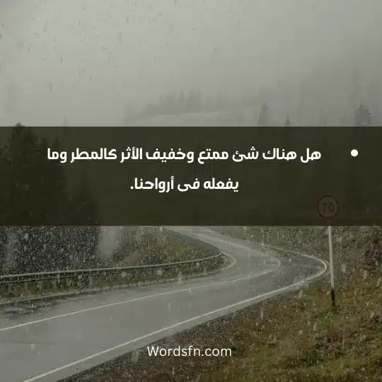 هل هناك شئ ممتع وخفيف الأثر كالمطر وما يفعله فى أرواحنا.