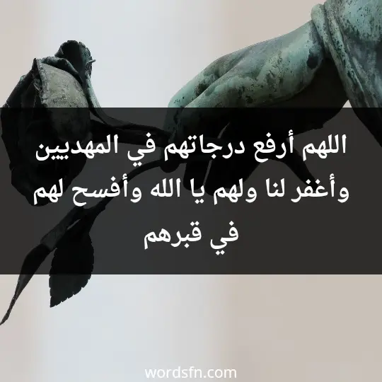 اللهم أرفع درجاتهم في المهديين، وأغفر لنا ولهم يا الله، وأفسح لهم في قبرهم