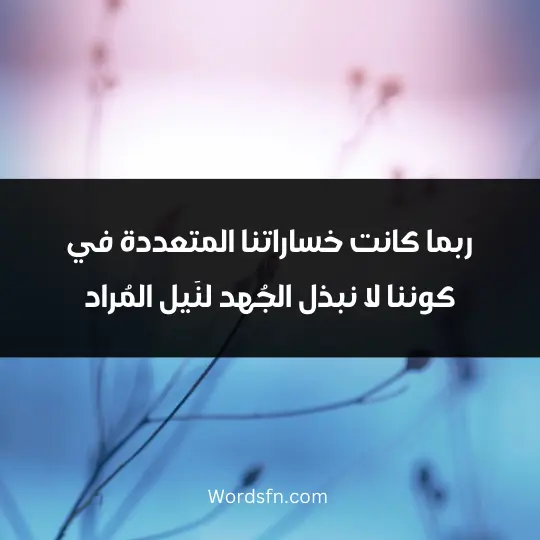 Beautiful WhatsApp statuses2 - فن العبارات ربما كانت خساراتنا المتعددة في كوننا لا نبذل الجُهد لنَيل المُراد.