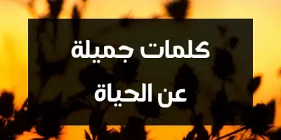 كلمات جميلة عن الحياة