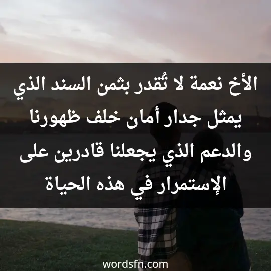 Beautiful words about my brother1 - فن العبارات الأخ نعمة لا تُقدر بثمن، السند الذي يمثل جدار أمان خلف ظهورنا، والدعم الذي يجعلنا قادرين على الإستمرار في هذه الحياة