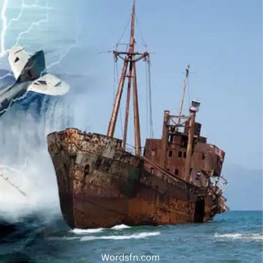 Bermuda Triangle 4 - فن العبارات توضيح لشكل أحد السفن التي اختفت في منطقة برمودا