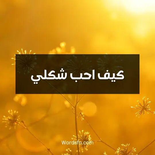 كيف احب شكلي