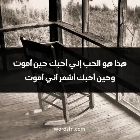 هذا هو الحب... إني أحبك حين أموت وحين أحبك أشعر أني أموت