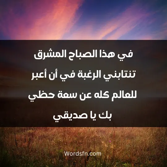 Morning messages to friends 1 - فن العبارات في هذا الصباح المشرق، تنتابني الرغبة في أن أعبر للعالم كله عن سعة حظي بك يا صديقي