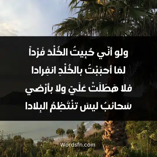 Poems of Abu Al-Ala Al-Maarri2 - فن العبارات ولو أنّي حُبِيتُ الخُلْدَ فَرْداً لمَا أحبَبْتُ بالخُلْدِ انفِرادا فلا هَطَلَتْ عَلَيّ ولا بأرْضي سَحائبُ ليسَ تنْتَظِمُ البِلادا