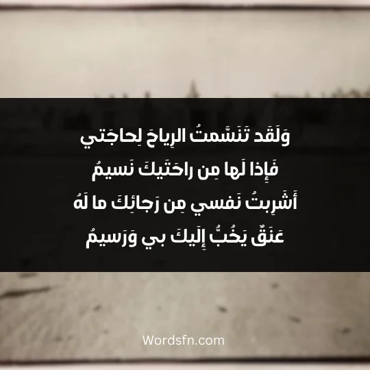 Poems of Abu Al-Atahiya 3 - فن العبارات وَلَقَد تَنَسَّمتُ الرِياحَ لِحاجَتي فَإِذا لَها مِن راحَتَيكَ نَسيمُ أَشَرِبتُ نَفسي مِن رَجائِكَ ما لَهُ عَنَقٌ يَخُبُّ إِلَيكَ بي وَرَسيمُ