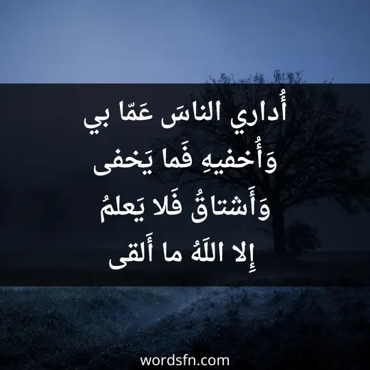 Poetry about Abu Fadl Al-Abbasi2 - فن العبارات أُداري الناسَ عَمّا بي وَأُخفيهِ فَما يَخفى وَأَشتاقُ فَلا يَعل مُ إِلا اللَهُ ما أَلقى