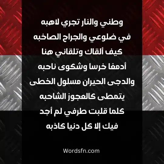 وطني والنار تجري لاهبه في ضلوعي والجراح الصاخبه