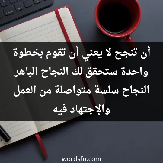 أن تنجح لا يعني أن تقوم بخطوة واحدة ستحقق لك النجاح الباهر، النجاح سلسة متواصلة من العمل والإجتهاد فيه