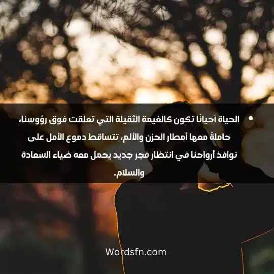 الحياة أحيانًا تكون كالغيمة الثقيلة التي تعلقت فوق رؤوسنا، حاملةً معها أمطار الحزن والألم، تتساقط دموع الأمل على نوافذ أرواحنا في انتظار فجر جديد يحمل معه ضياء السعادة والسلام.