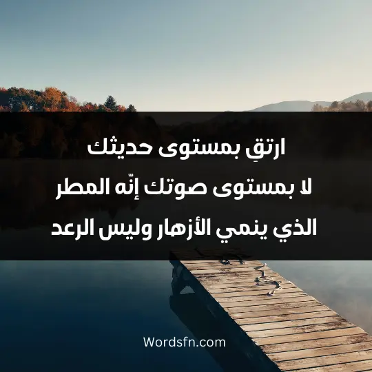 Sayings of Jalaluddin Rumi2 - فن العبارات ارتقِ بمستوى حديثك لا بمستوى صوتك، إنّه المطر الذي ينمي الأزهار وليس الرعد