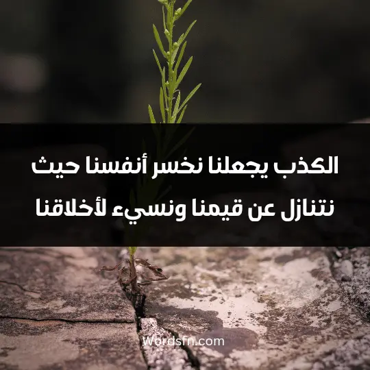 Strong talk about lying3 - فن العبارات الكذب يجعلنا نخسر أنفسنا، حيث نتنازل عن قيمنا ونسيء لأخلاقنا