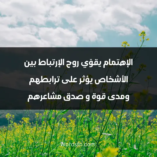 الإهتمام يقوّي روح الإرتباط بين الأشخاص، يؤثر على ترابطهم ومدى قوة و صدق مشاعرهم