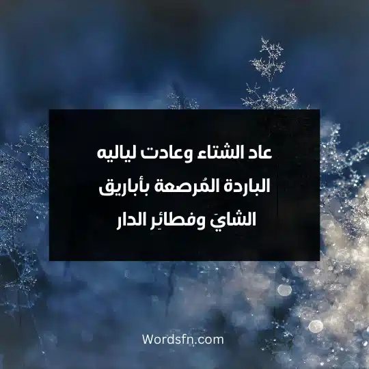 WhatsApp statuses about cold and winter 3 - فن العبارات عاد الشتاء وعادت لياليه الباردة المُرصعة بأباريق الشايَ وفطائِر الدار