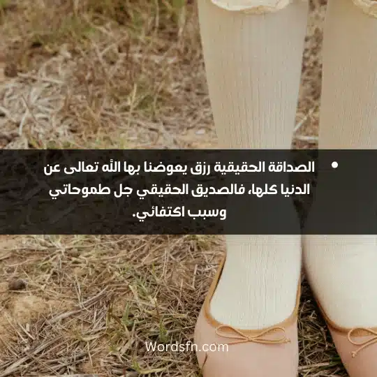 Wonderful words about friendship and love in God 4 - فن العبارات الصداقة الحقيقية رزق يعوضنا بها الله تعالى عن الدنيا كلها، فالصديق الحقيقي جل طموحاتي وسبب اكتفائي.