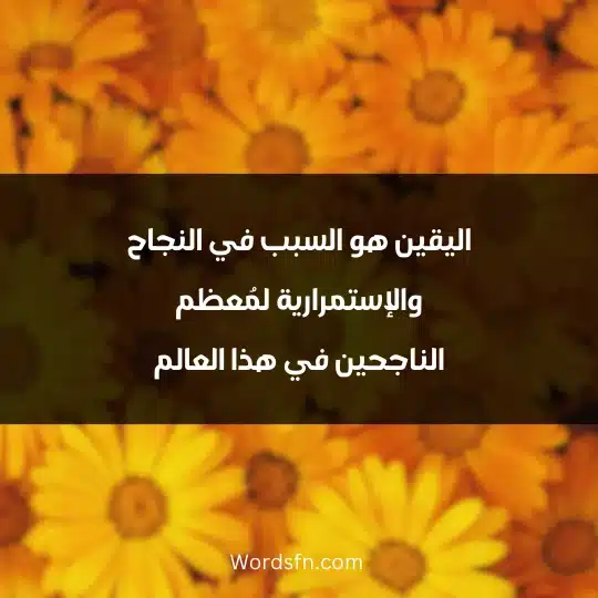 اليقين هو السبب في النجاح والإستمرارية لمُعظم الناجحين في هذا العالم