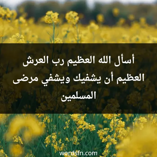 A prayer for health and wellness1 - فن العبارات أسأل الله العظيم رب العرش العظيم أن يشفيك ويشفي مرضى المسلمين